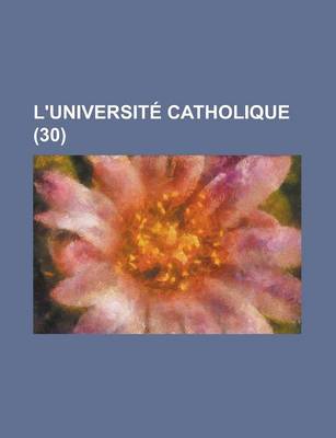 Book cover for L'Universite Catholique (30)