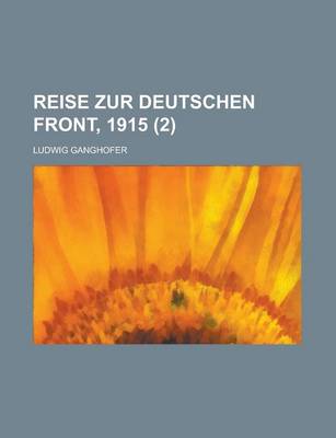 Book cover for Reise Zur Deutschen Front, 1915 (2)