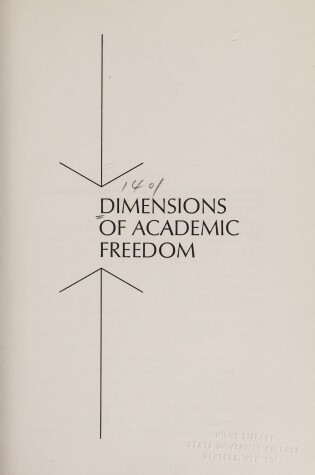 Cover of Dimensions of Academic Freedom