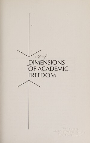 Book cover for Dimensions of Academic Freedom