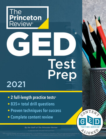 Book cover for Princeton Review GED Test Prep, 2021