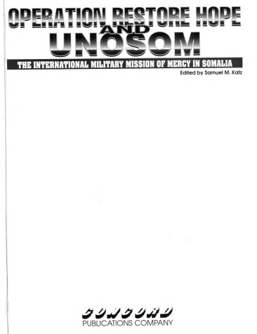 Book cover for Operation Restore Hope and UNOSOM