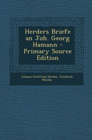 Cover of Herders Briefe an Joh. Georg Hamann