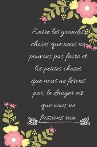 Cover of Entre les grandes choses que nous ne pouvons pas faire et les petites choses que nous ne ferons pas, le danger est que nous ne fassions rien