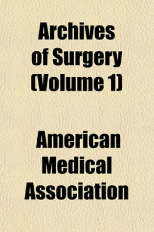 Cover of Archives of Surgery Volume 7