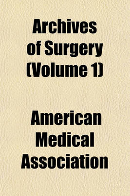 Book cover for Archives of Surgery Volume 7