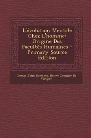 Cover of L'Evolution Mentale Chez L'Homme