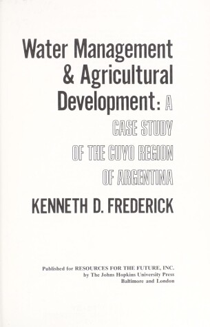 Book cover for Water Management and Agricultural Development