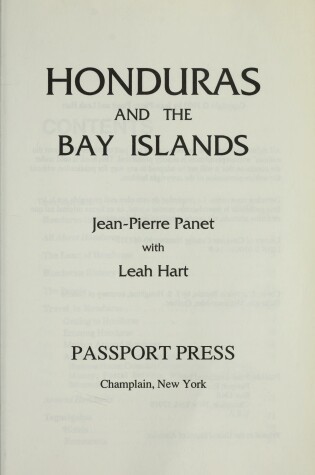 Cover of Honduras and the Bay Islands