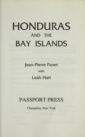 Book cover for Honduras and the Bay Islands