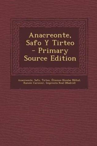 Cover of Anacreonte, Safo Y Tirteo