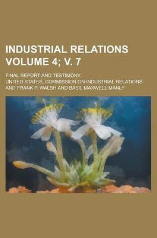 Cover of Industrial Relations; Final Report and Testimony Volume 4; V. 7