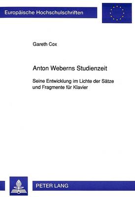 Cover of Anton Weberns Studienzeit