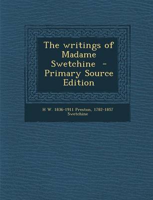 Book cover for The Writings of Madame Swetchine - Primary Source Edition