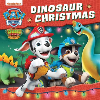 Book cover for Paw Patrol Dinosaur Christmas Picture book