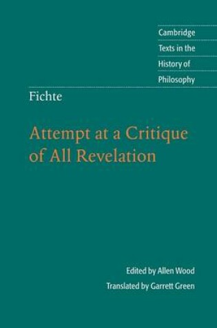 Cover of Fichte: Attempt at a Critique of All Revelation