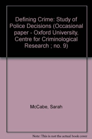 Cover of Defining Crime