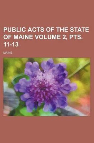 Cover of Public Acts of the State of Maine Volume 2, Pts. 11-13