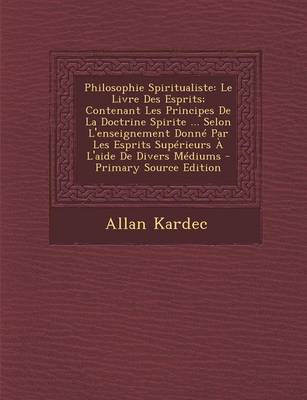 Book cover for Philosophie Spiritualiste