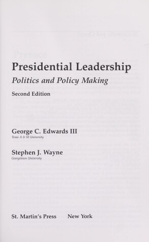 Book cover for Presidential Leadership