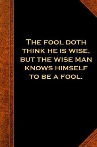 Cover of 2020 Daily Planner Shakespeare Quote Fool Wise Man 388 Pages