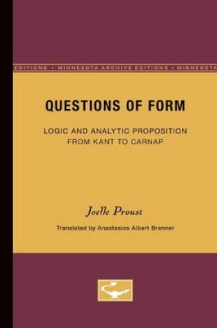 Cover of Questions of Form