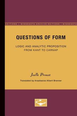 Book cover for Questions of Form