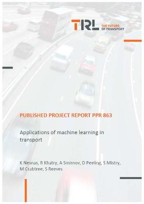 Cover of Applications of machine learning in transport