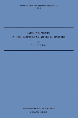 Cover of Sargonic Texts in the Ashmolean Museum, Oxford