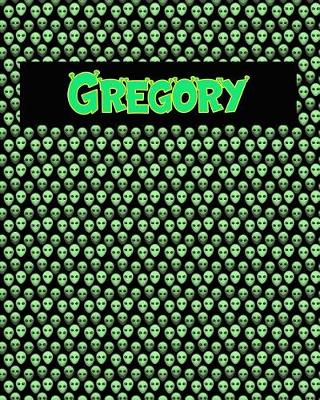 Book cover for 120 Page Handwriting Practice Book with Green Alien Cover Gregory