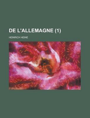 Book cover for de L'Allemagne (1)