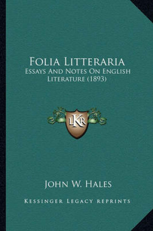 Cover of Folia Litteraria Folia Litteraria