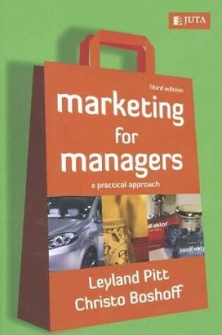 Cover of Marketing for managers