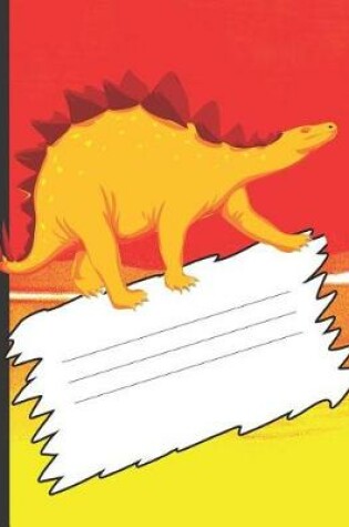 Cover of Desert Dinosaur Orange Sky Composition Blank Line School Notebook