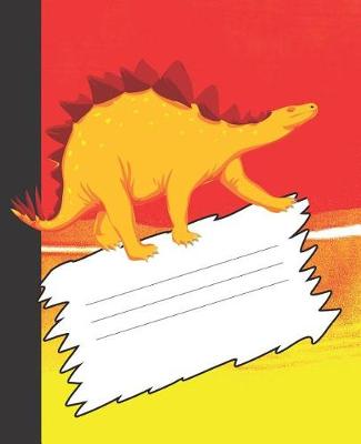 Book cover for Desert Dinosaur Orange Sky Composition Blank Line School Notebook