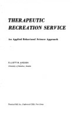 Cover of Therapeutic Recreation Service