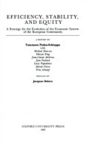 Cover of Efficiency, Stability and Equity