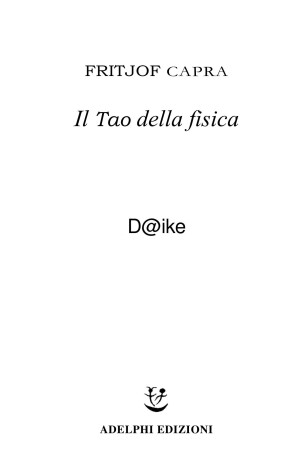 Book cover for Il tao della fisica