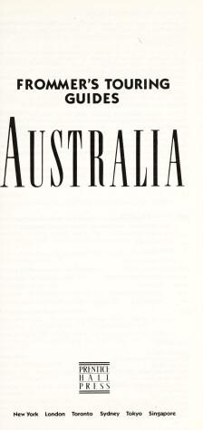 Book cover for Frommer Touring Guide to Australia