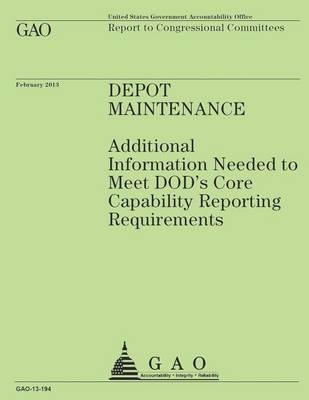Book cover for Report to Congressional Committees Depot Maintenance