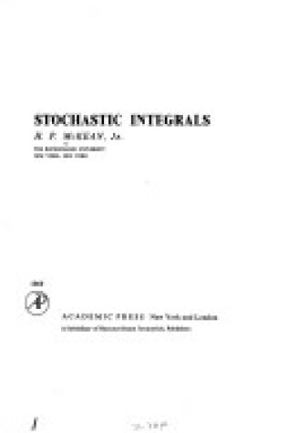 Cover of Stochastic Integrals