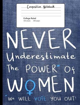 Book cover for Never Underestimate The Power of Women Composition Notebook