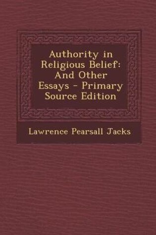 Cover of Authority in Religious Belief