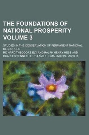 Cover of The Foundations of National Prosperity Volume 3; Studies in the Conservation of Permanent National Resources