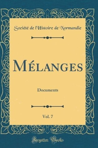 Cover of Melanges, Vol. 7