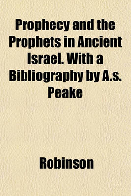 Cover of Prophecy and the Prophets in Ancient Israel