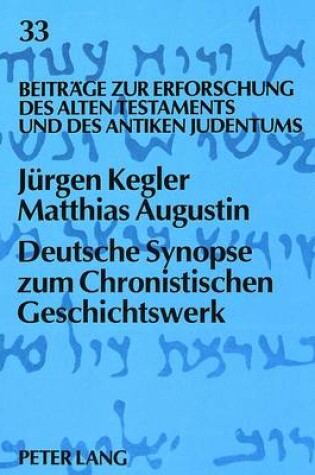 Cover of Deutsche Synopse Zum Chronistischen Geschichtswerk