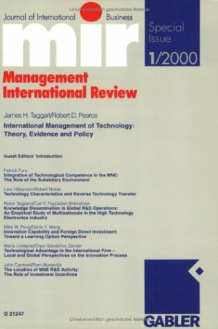 Cover of International Management of Technology: Theory, Evidence and Policy