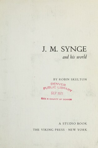 Cover of J. M. Synge and His World