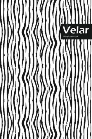 Cover of Velar Lifestyle, Animal Print, Write-in Notebook, Dotted Lines, Wide Ruled, Medium Size 6 x 9 Inch, 144 Sheets (Black)